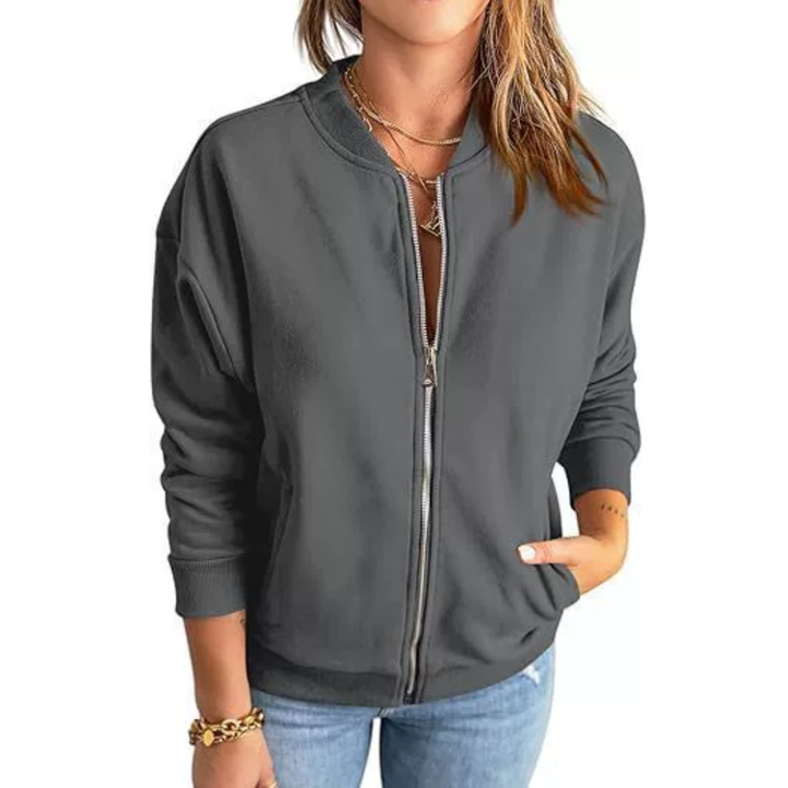 Evie | Dark Gothic Zip-Up Sweatshirt Jacket