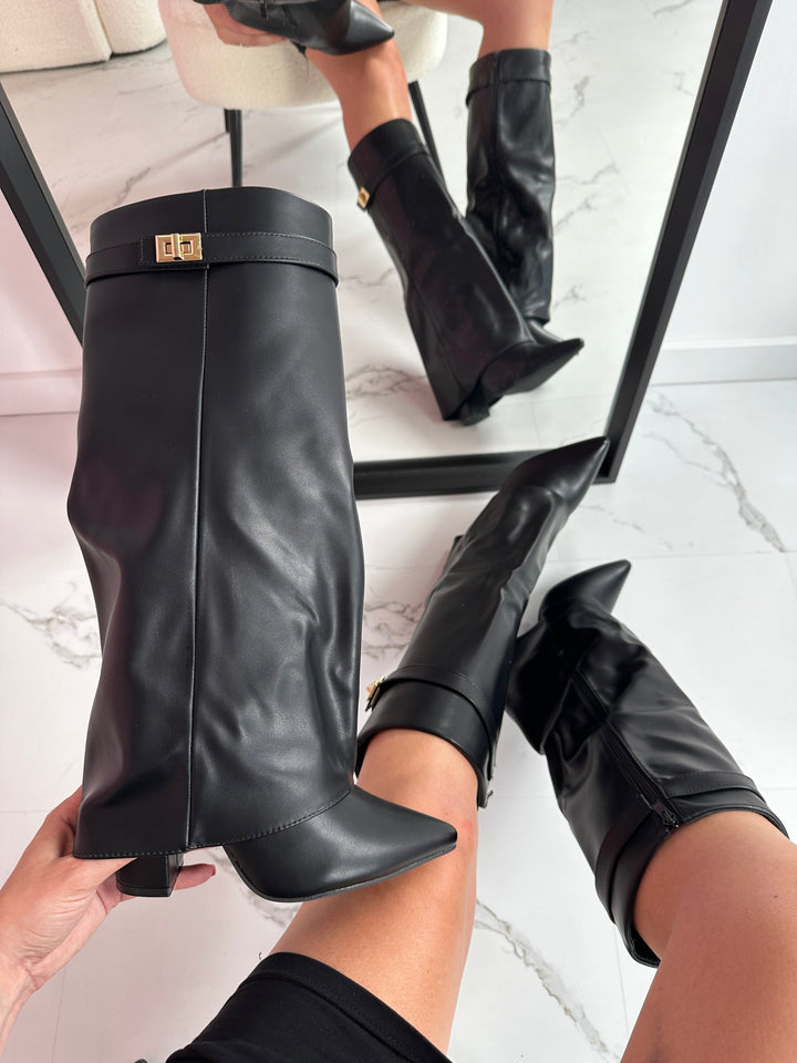 Ava | Black Leather Boots