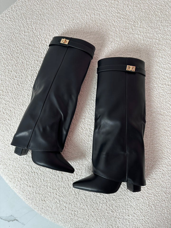 Ava | Black Leather Boots