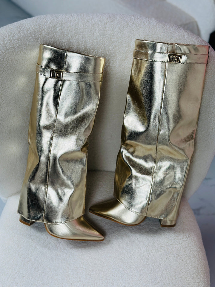 Sienna | Gold Leather Boots