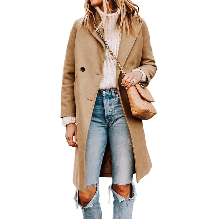 Sienna | Classic Double-Breasted Wool-Blend Peacoat