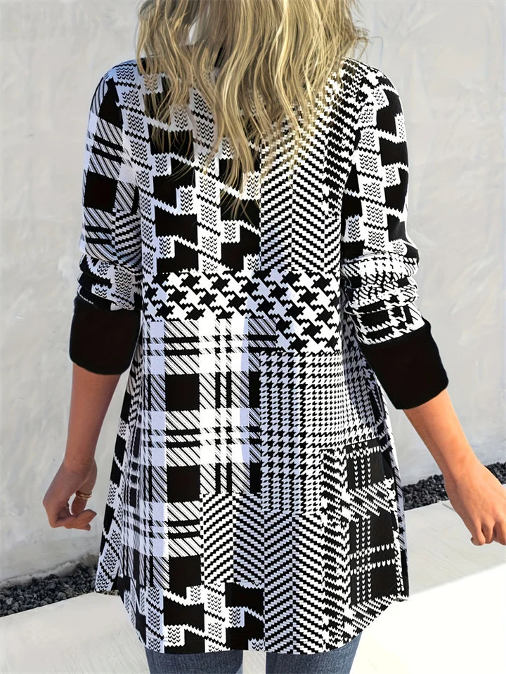 Georgia | Sleek Geo-Print Cardigan