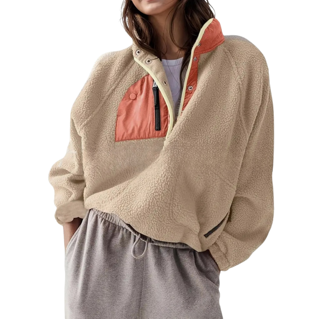 Taylor | Cosy Colorblock Fleece Zip Jacket