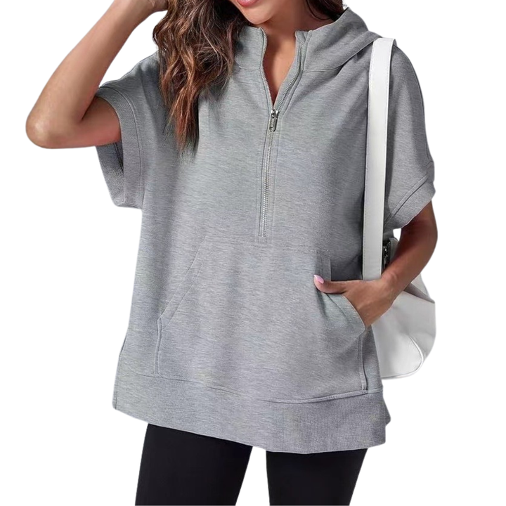 Scarlett | Relaxed Hooded Short Sleeve Sweatshirt