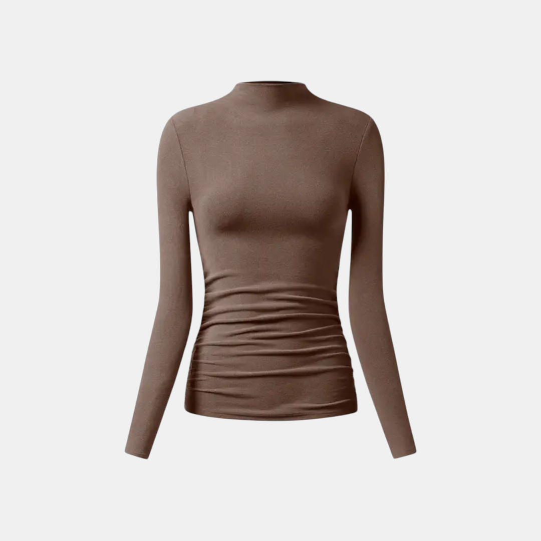 Olivia | Thermal Ruched Mockneck Top