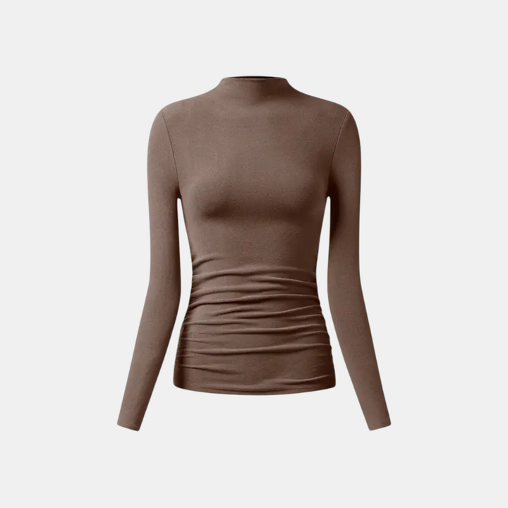 Olivia | Thermal Ruched Mockneck Top