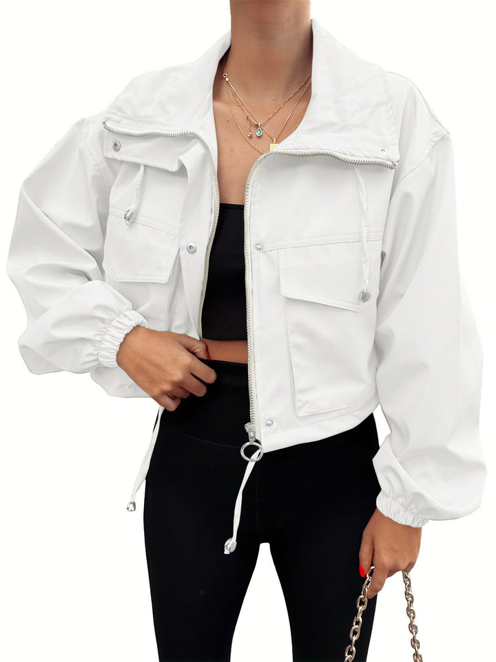 Megan | Lightweight Zip-Up Cropped Jacket