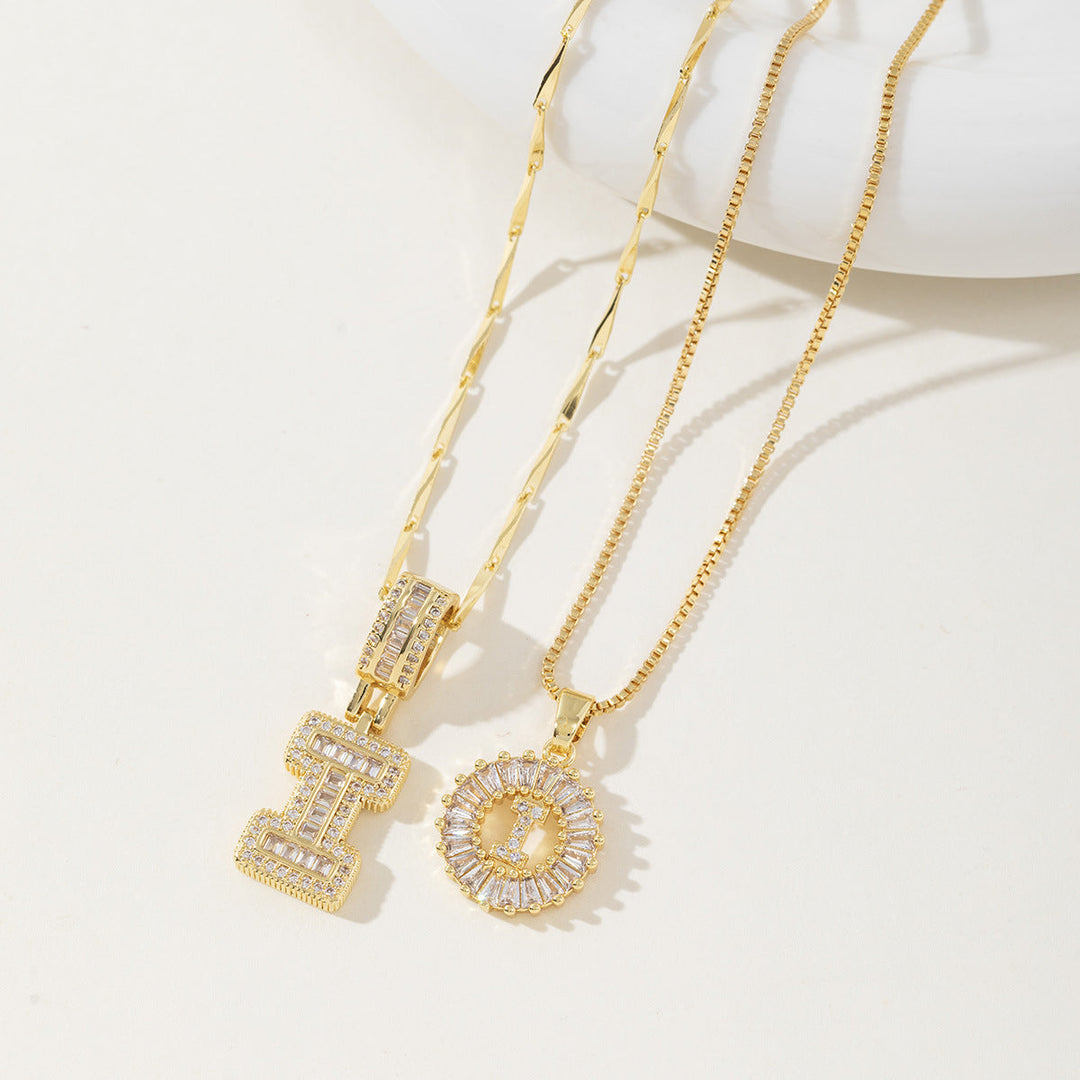 Danielle | Elegant 2-Pack Initial Letter Pendant Necklaces