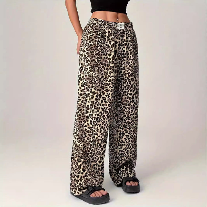 Millie | Comfy Straight-Leg Leopard Print Pants