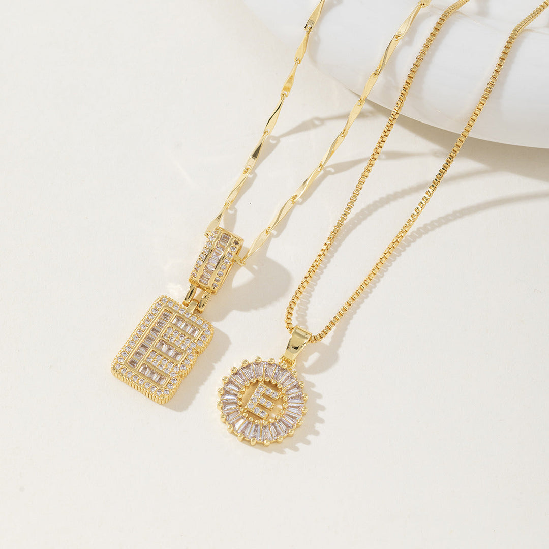 Danielle | Elegant 2-Pack Initial Letter Pendant Necklaces