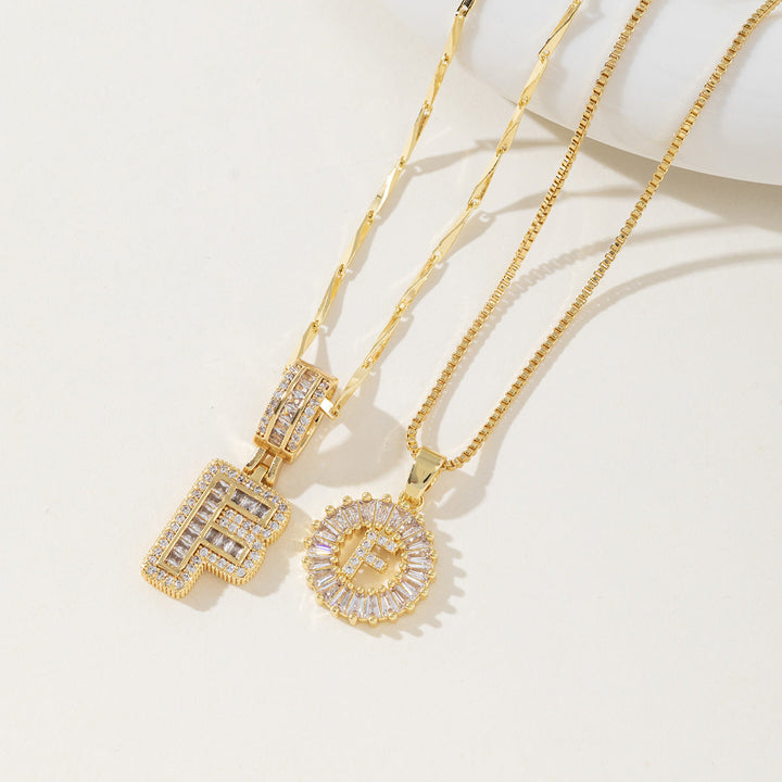 Danielle | Elegant 2-Pack Initial Letter Pendant Necklaces