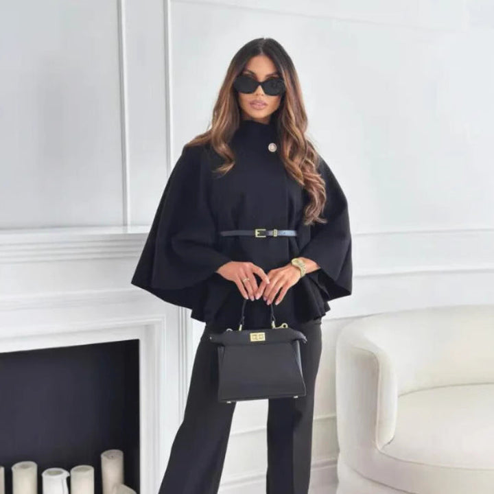Victoria | Cosy High Neck Buttoned Cape