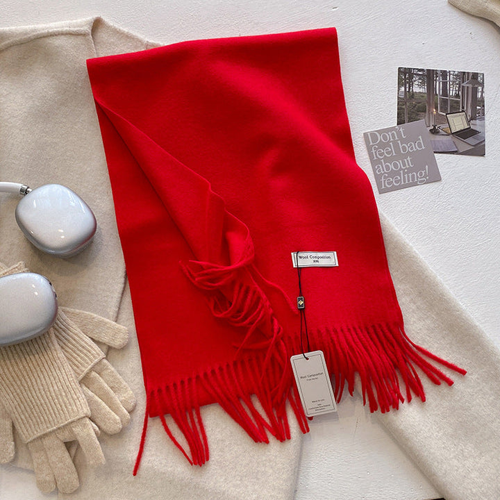 Kiara | Comfy Soft Plain Tassel Scarf Shawls