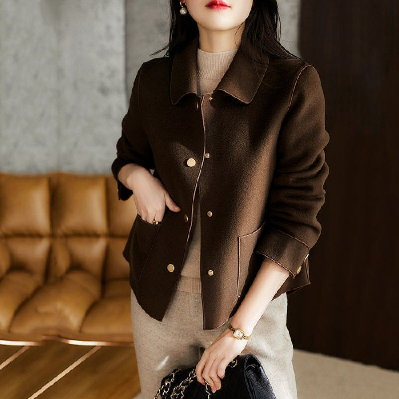 Sabrina | Cosy Button Front Long Sleeve Collared Coat