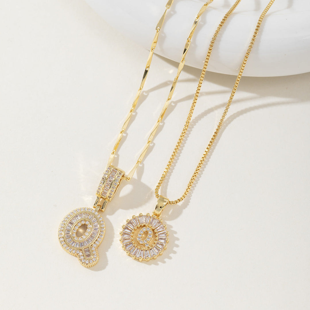 Danielle | Elegant 2-Pack Initial Letter Pendant Necklaces