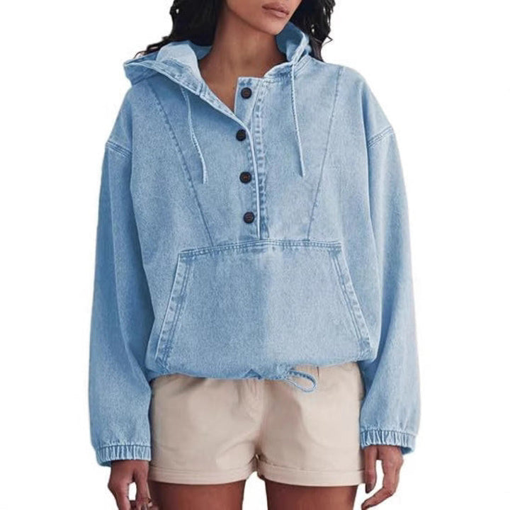 Francesca | Lightweight Pullover Jacket with Front Buttons and Hood