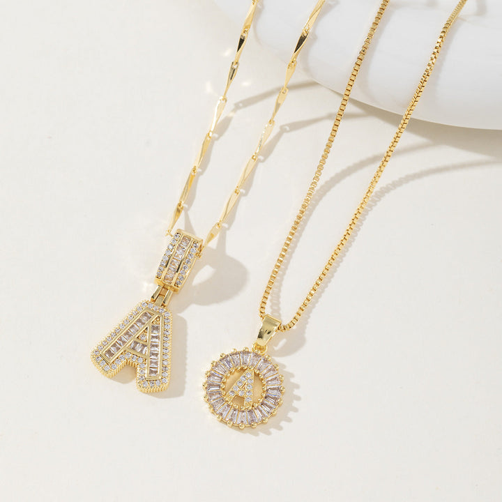 Danielle | Elegant 2-Pack Initial Letter Pendant Necklaces