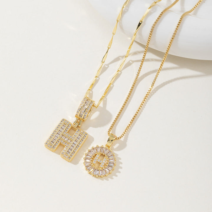 Danielle | Elegant 2-Pack Initial Letter Pendant Necklaces