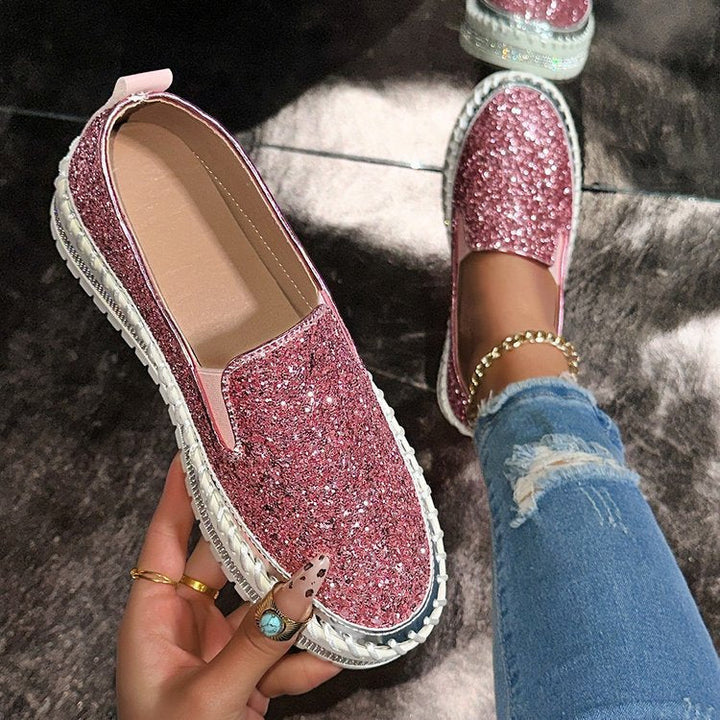 Lara | Fashionable Slip-On Glitter Loafers for Daily Wear