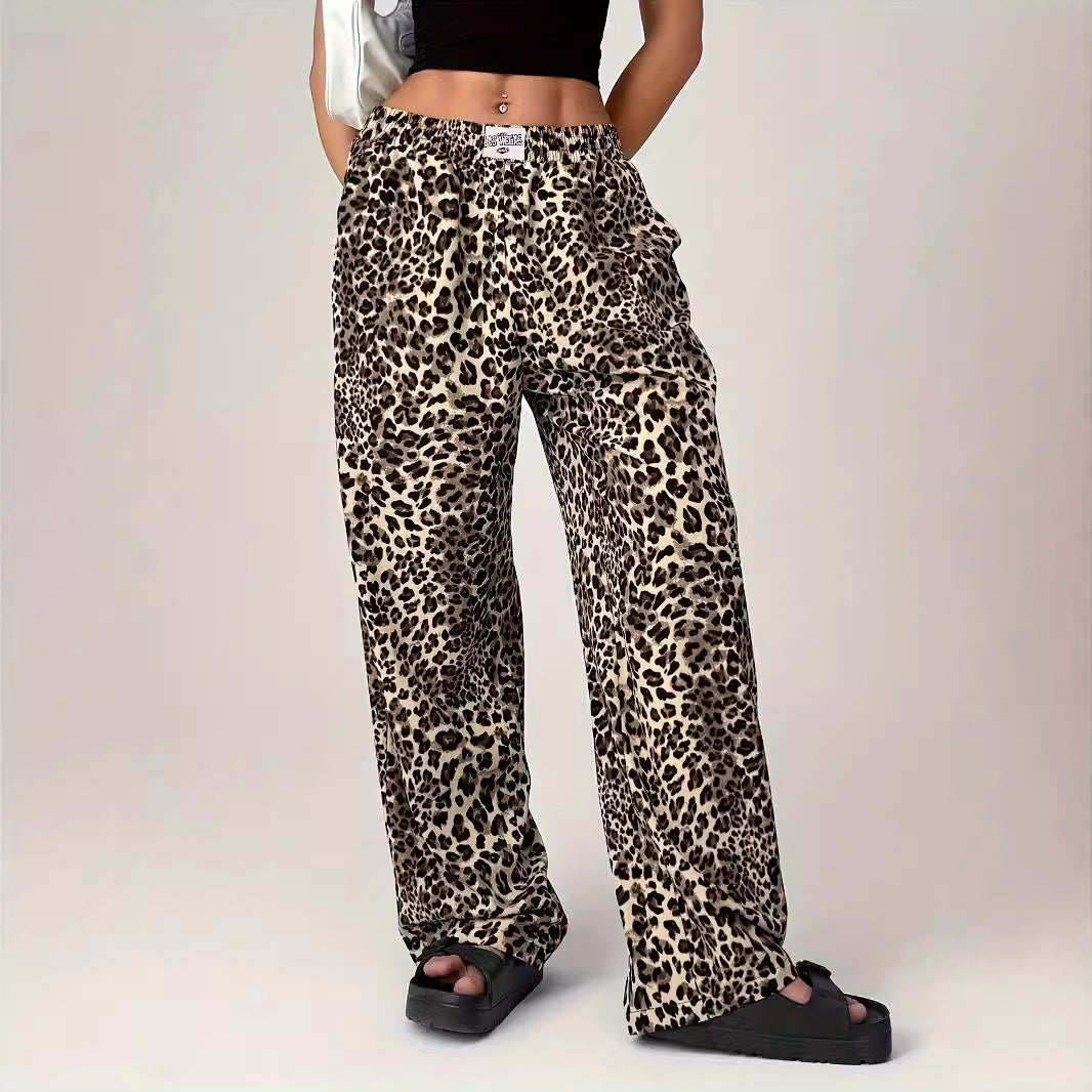 Millie | Comfy Straight-Leg Leopard Print Pants