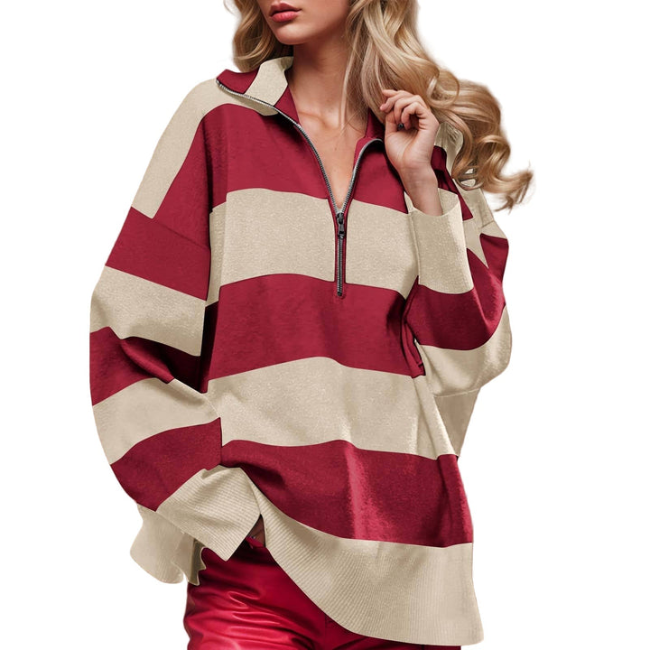 Danielle | Comfy Long Sleeve Pullover Sweater With Half Zipper