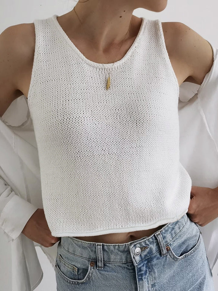 Riley | Casual Round Neck Vest Pullover Top