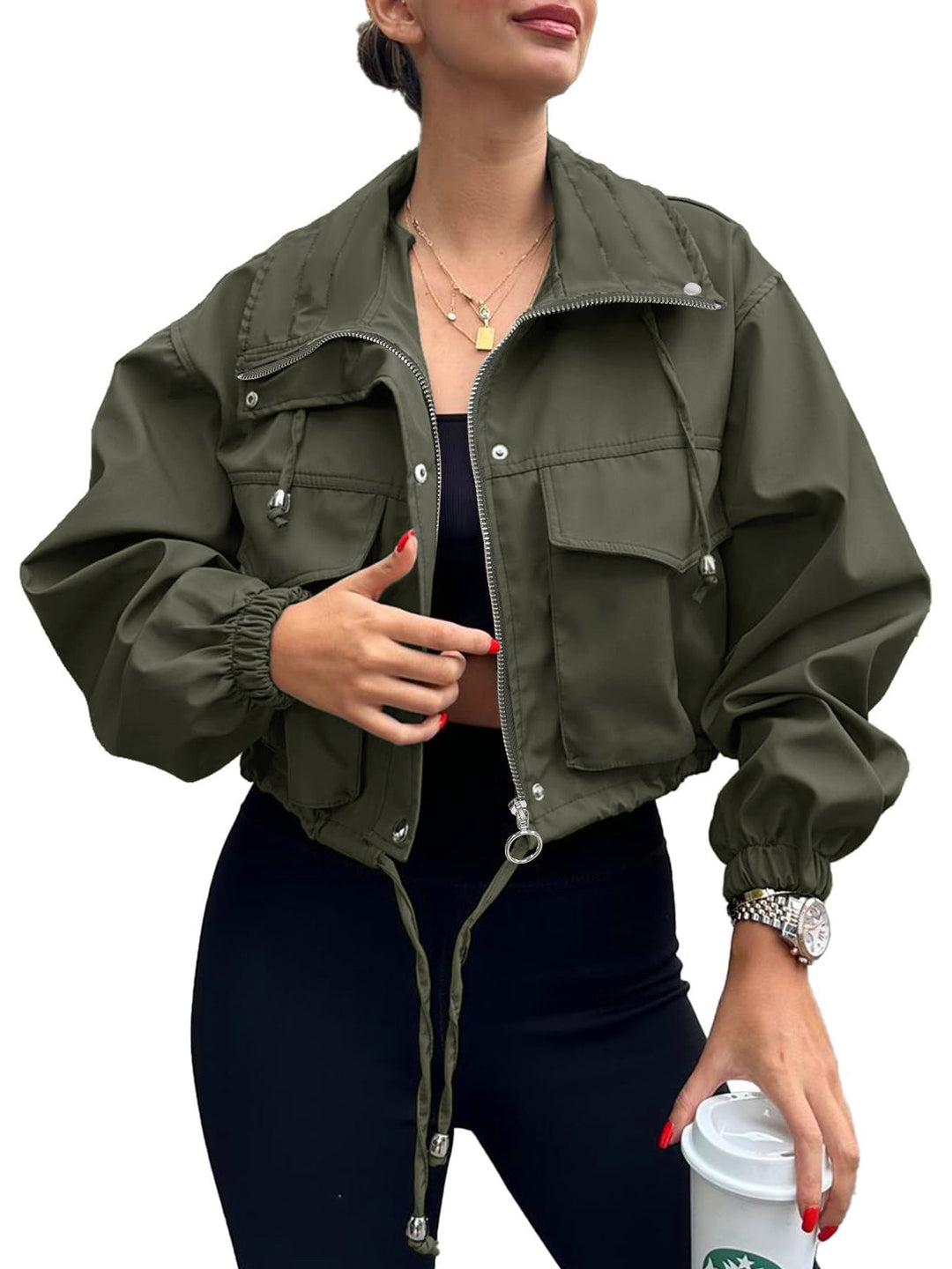 Megan | Lightweight Zip-Up Cropped Jacket