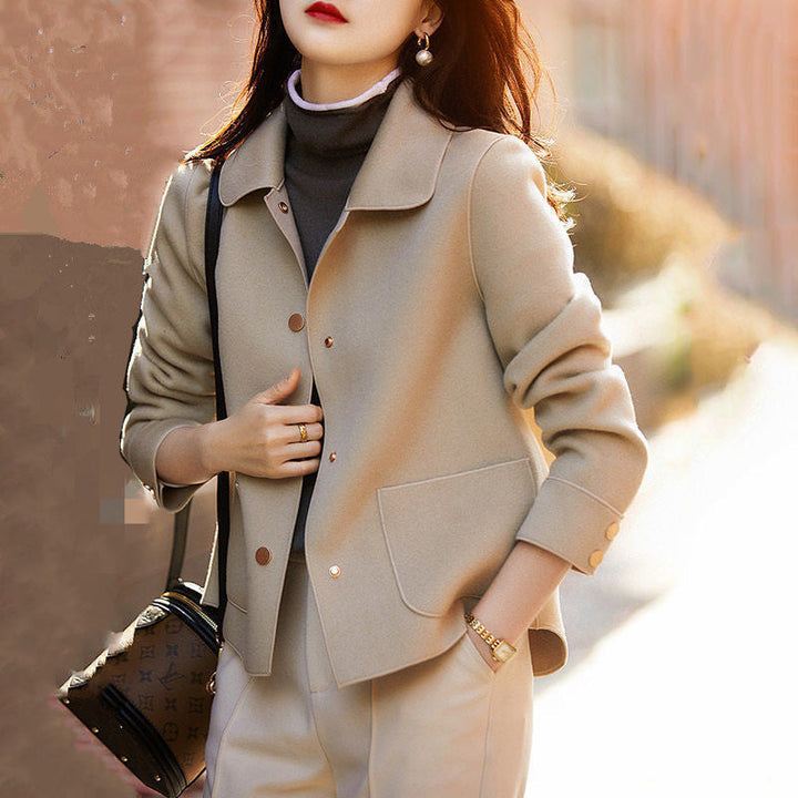 Sabrina | Cosy Button Front Long Sleeve Collared Coat