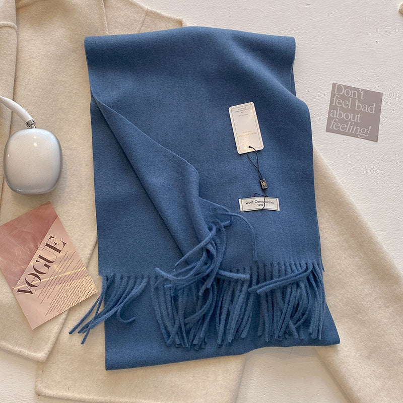 Kiara | Comfy Soft Plain Tassel Scarf Shawls