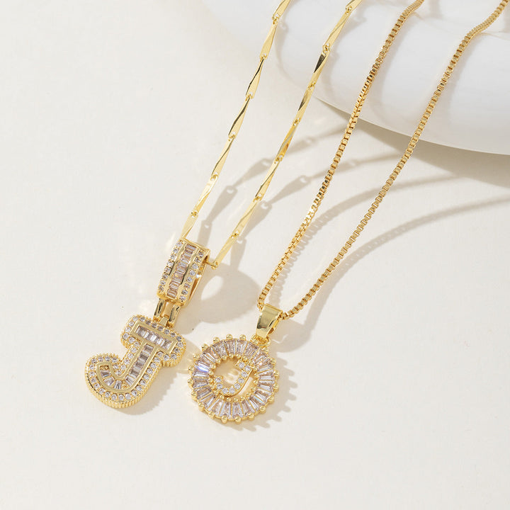 Danielle | Elegant 2-Pack Initial Letter Pendant Necklaces