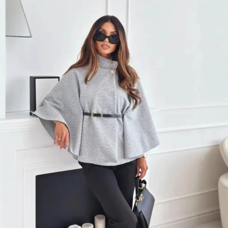 Victoria | Cosy High Neck Buttoned Cape