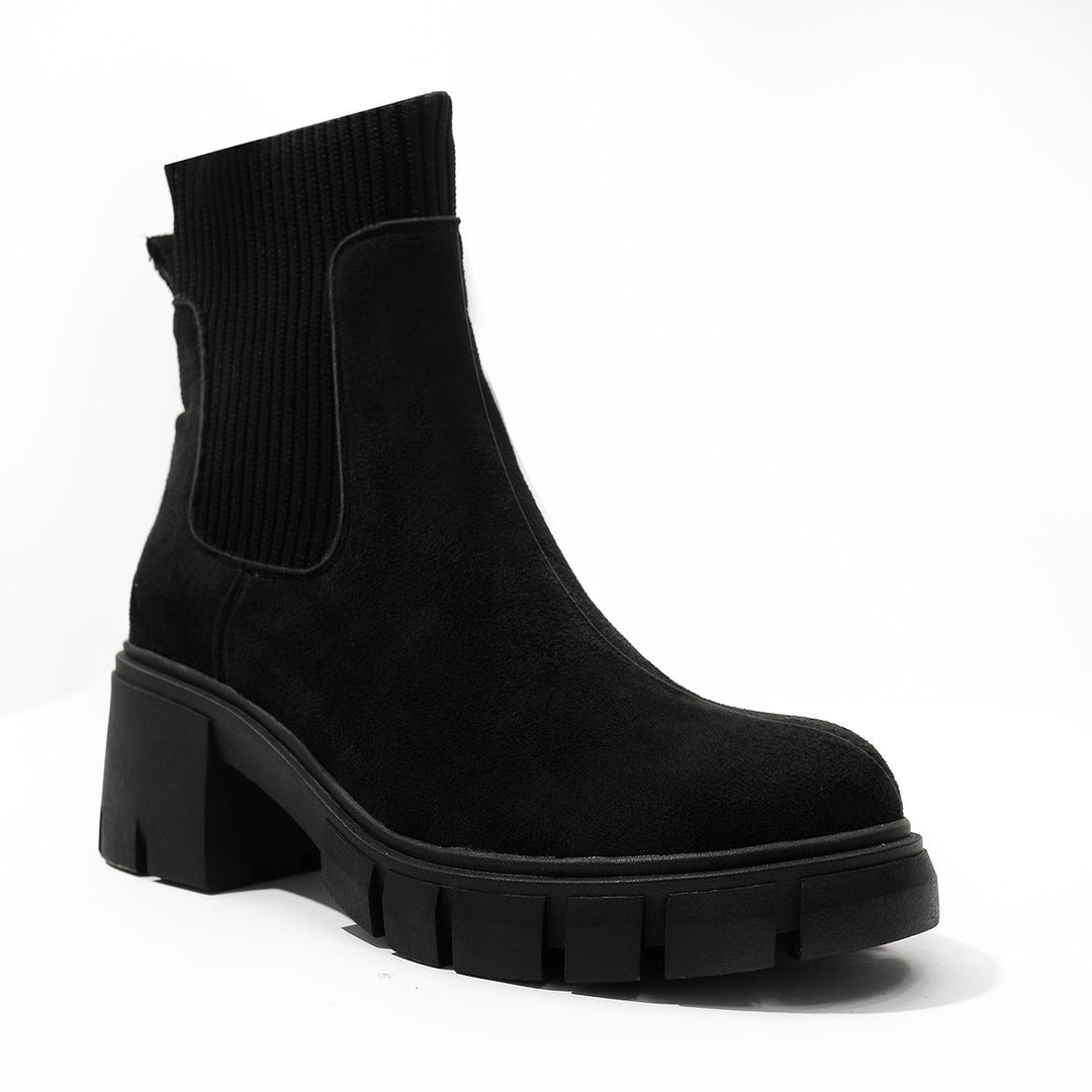 Emily | Women Chelsea Ankle Boots Chunky Slip On Booties
