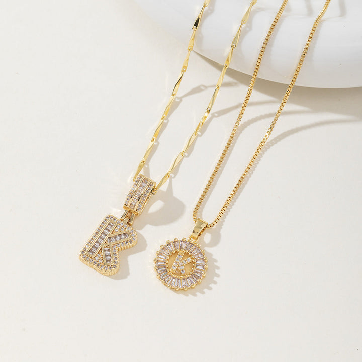 Danielle | Elegant 2-Pack Initial Letter Pendant Necklaces