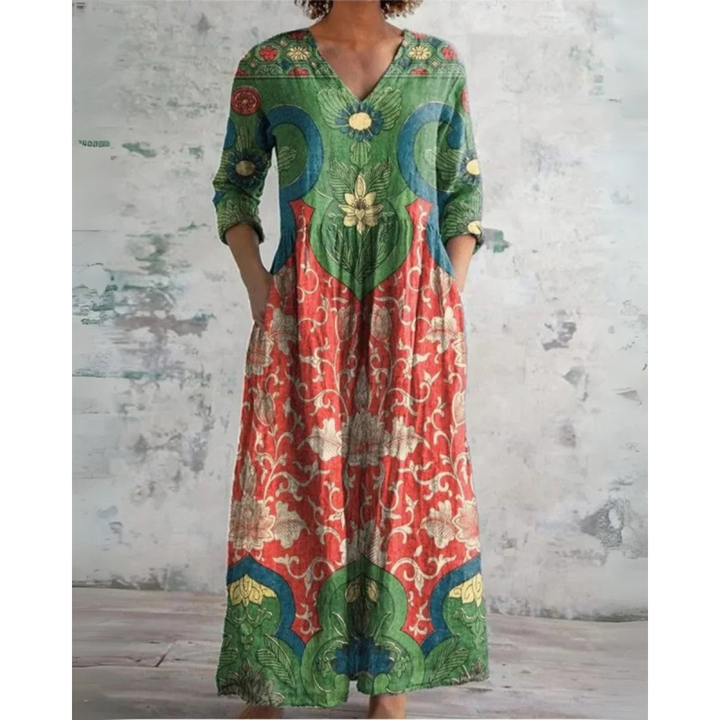 ELEANOR | MAXI JURK VINTAGE BLOEMEN