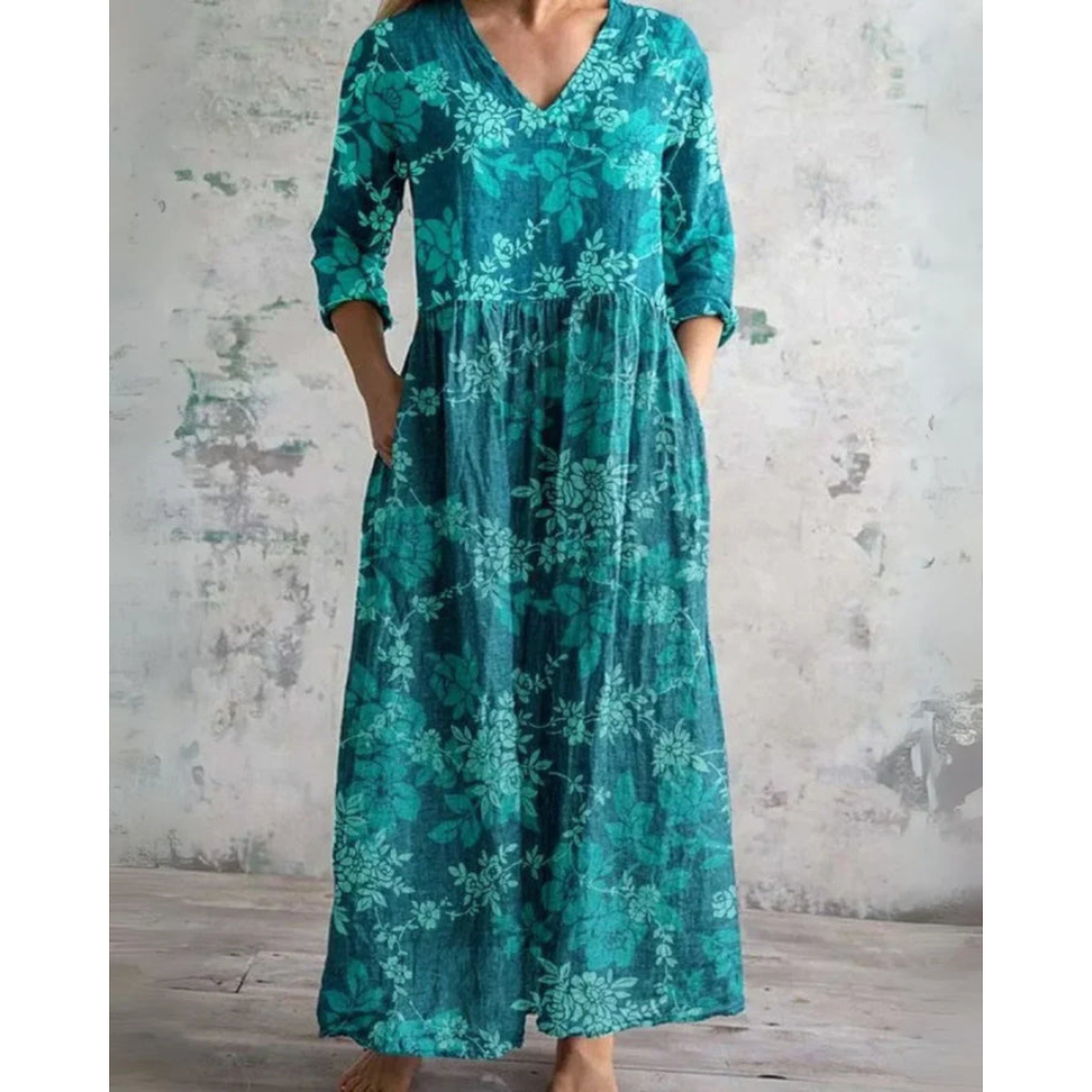 ELEANOR | MAXI JURK VINTAGE BLOEMEN