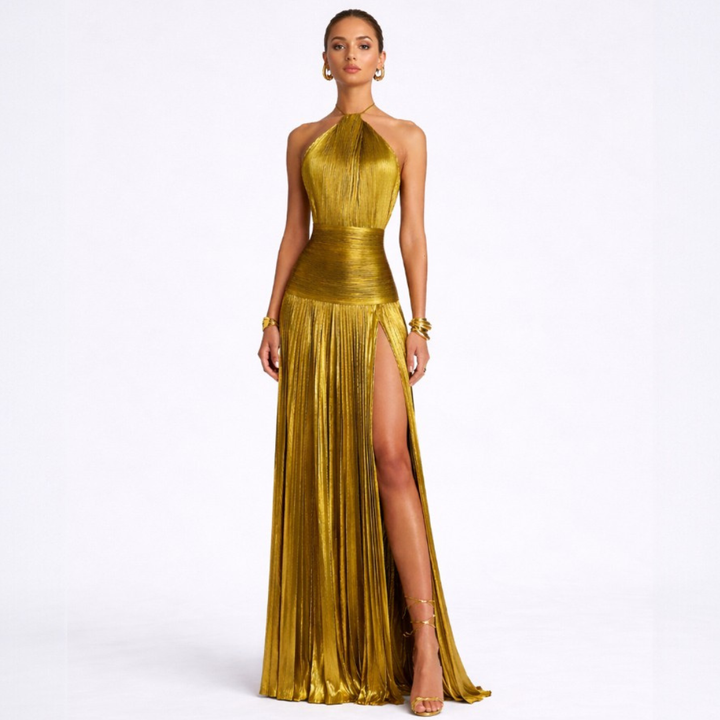 Marlies | Dress Halter Aperto sulla Schiena Metallico