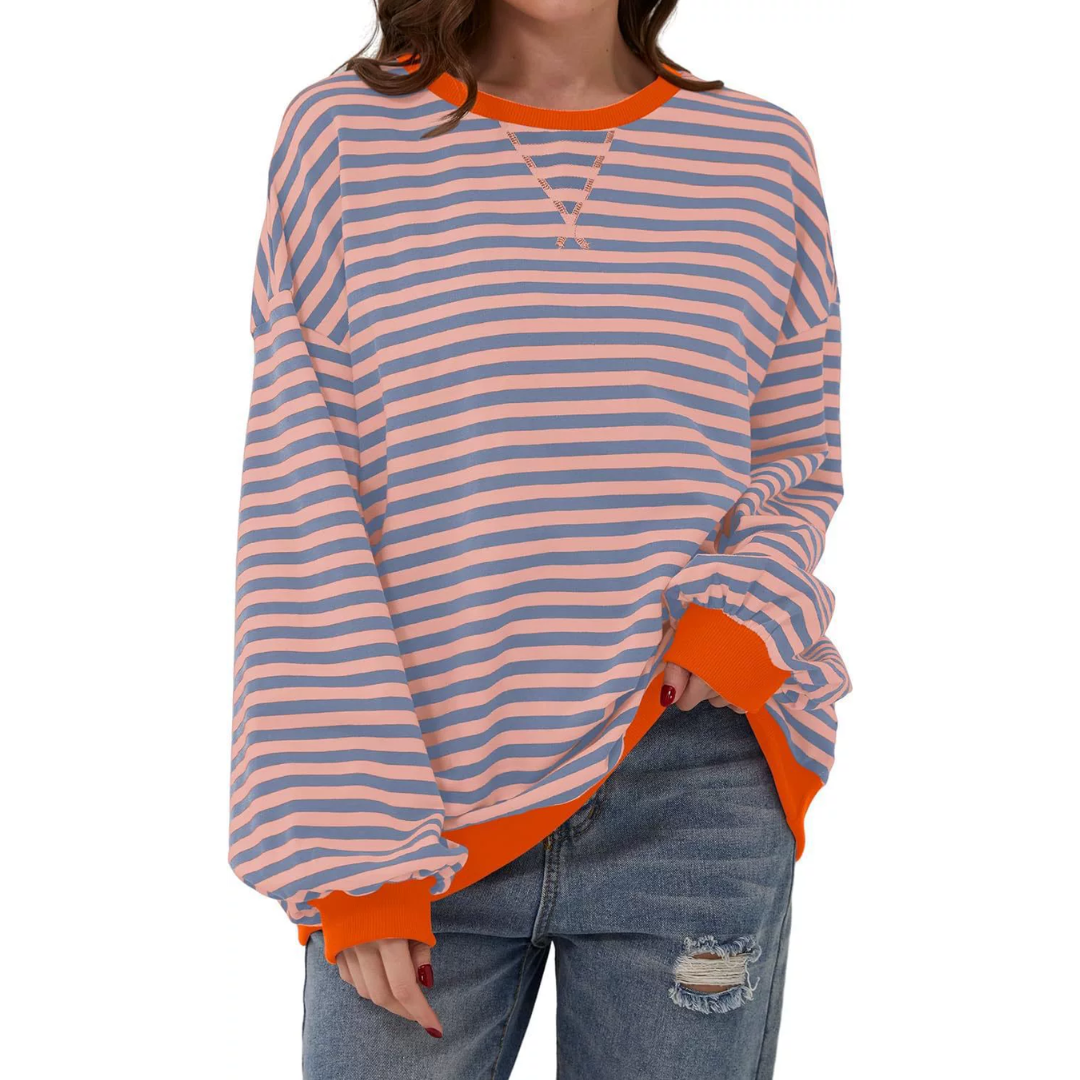 Zara | Relaxed Striped Lantern Sleeve Hoodie