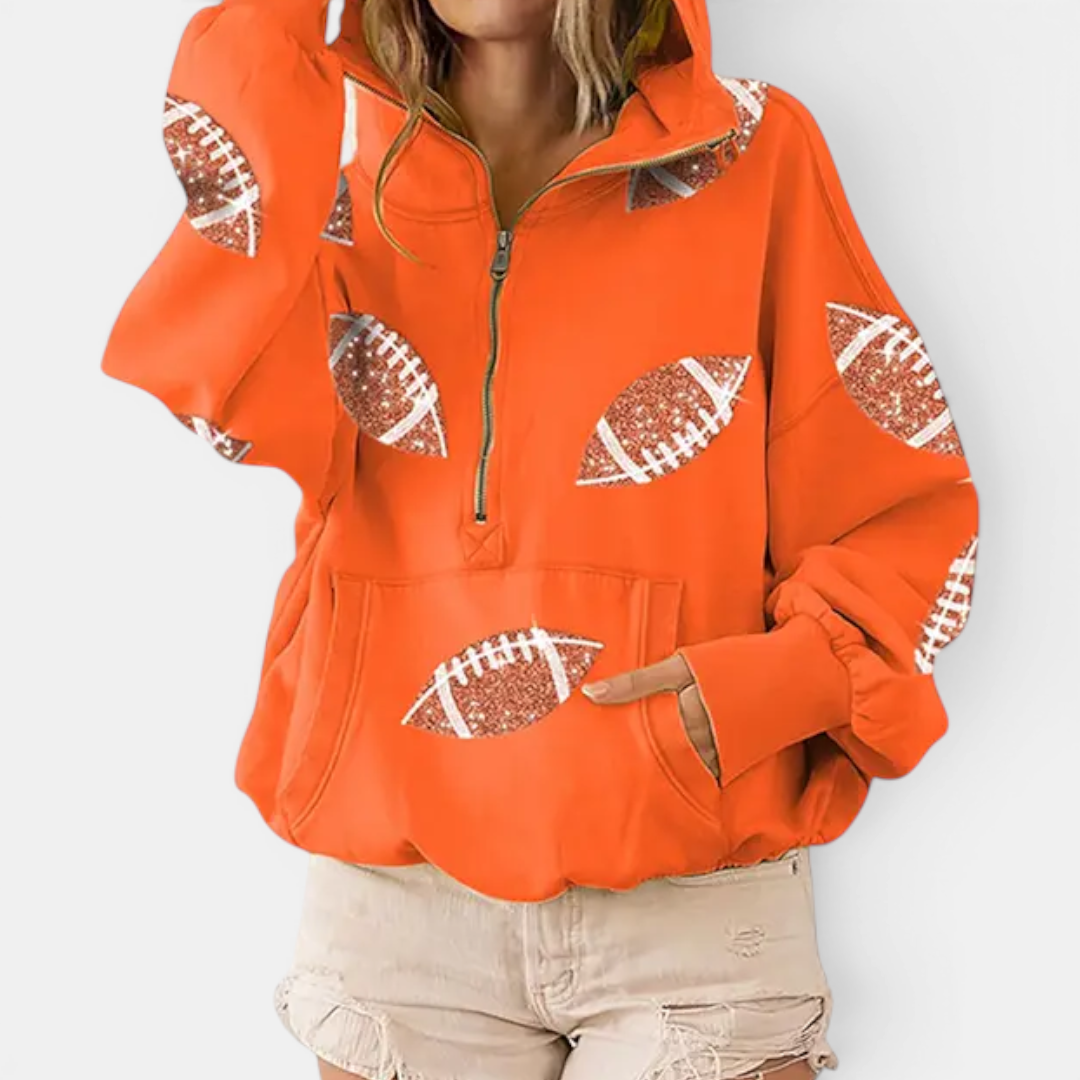 Zoe | Game Day Football Print Hoodie
