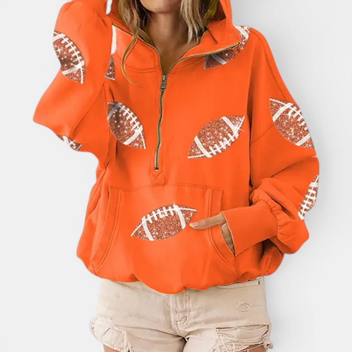 Zoe | Game Day Football Print Hoodie