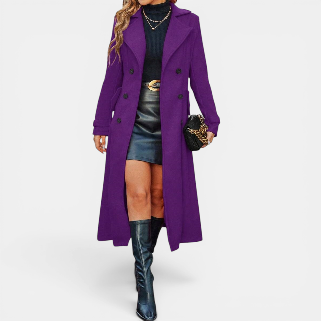 Elsie | Double-Breasted Wool Long Coat