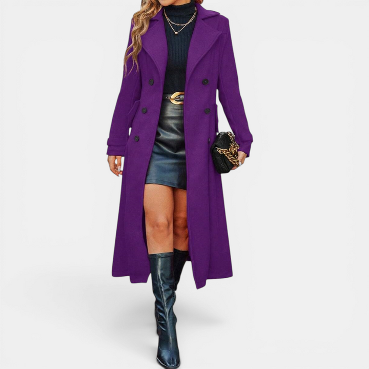 Elsie | Double-Breasted Wool Long Coat