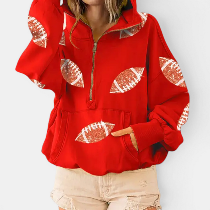 Zoe | Game Day Football Print Hoodie
