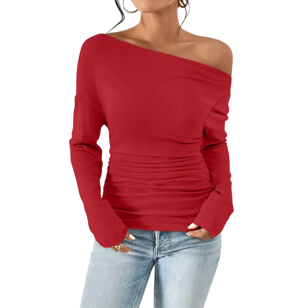 Annabelle | Sleek One-Shoulder Long-Sleeve Top