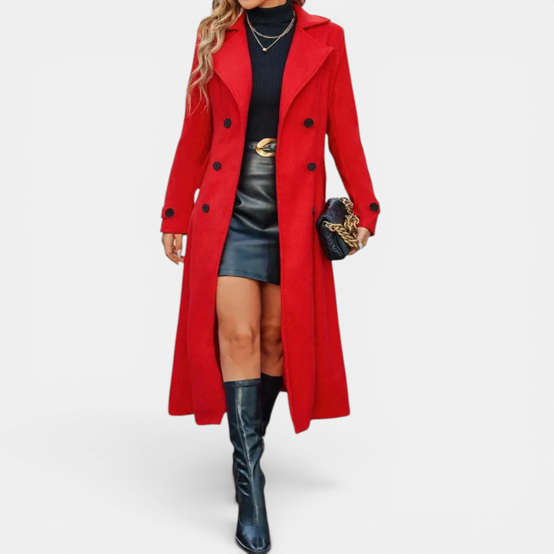 Elsie | Double-Breasted Wool Long Coat