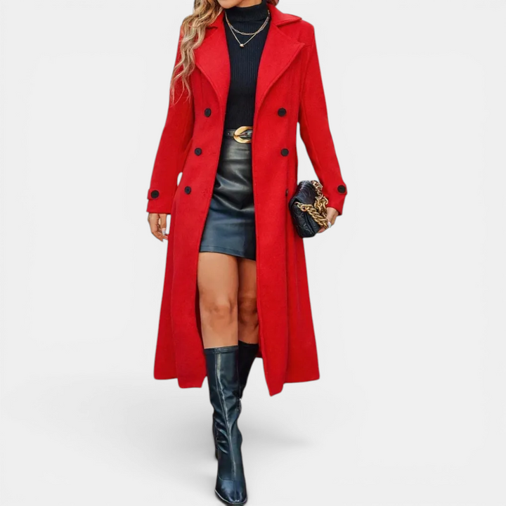 Elsie | Double-Breasted Wool Long Coat