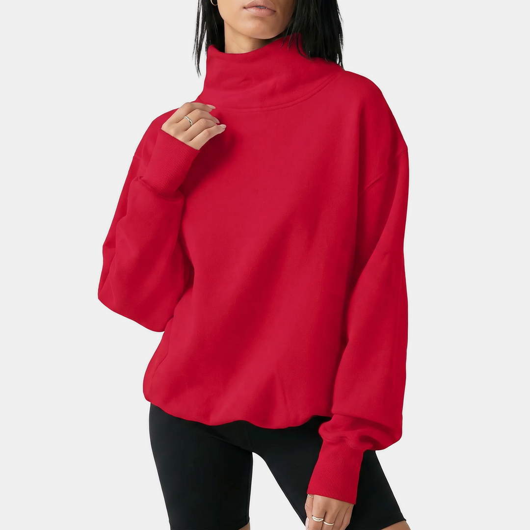 Women's Oversized Turtleneck Long Sleeve Pullover Sweatshirt