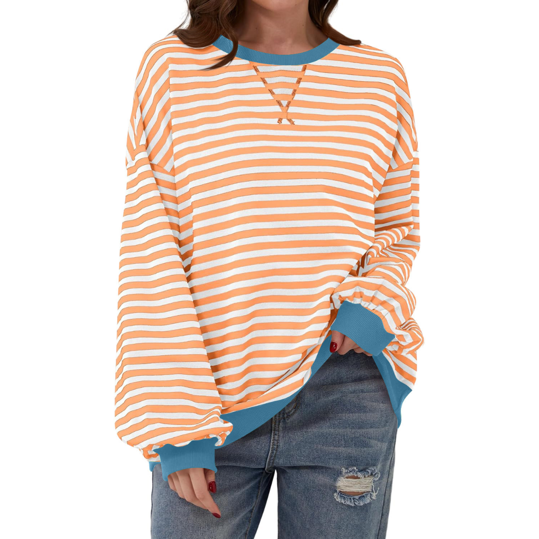 Zara | Relaxed Striped Lantern Sleeve Hoodie
