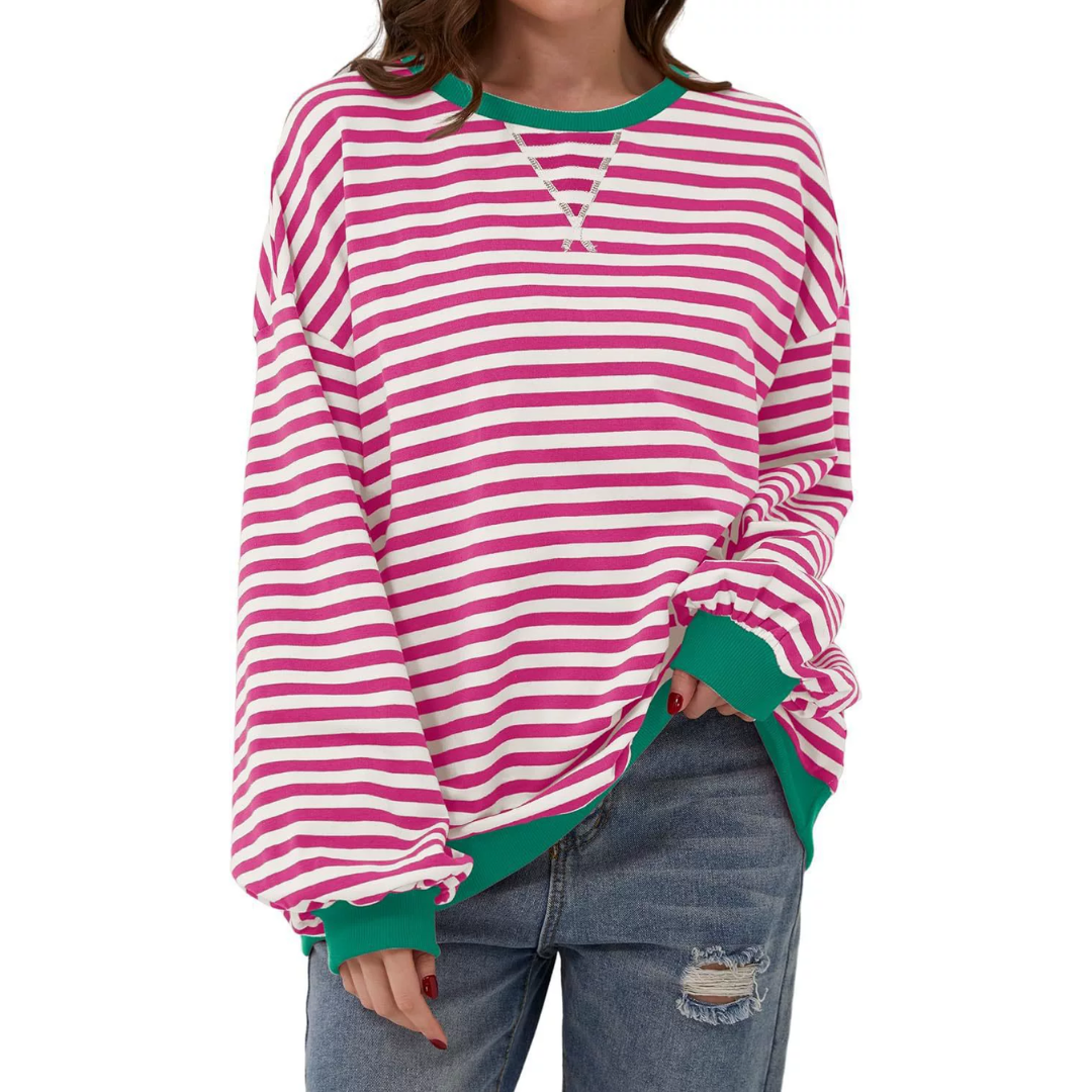 Zara | Relaxed Striped Lantern Sleeve Hoodie