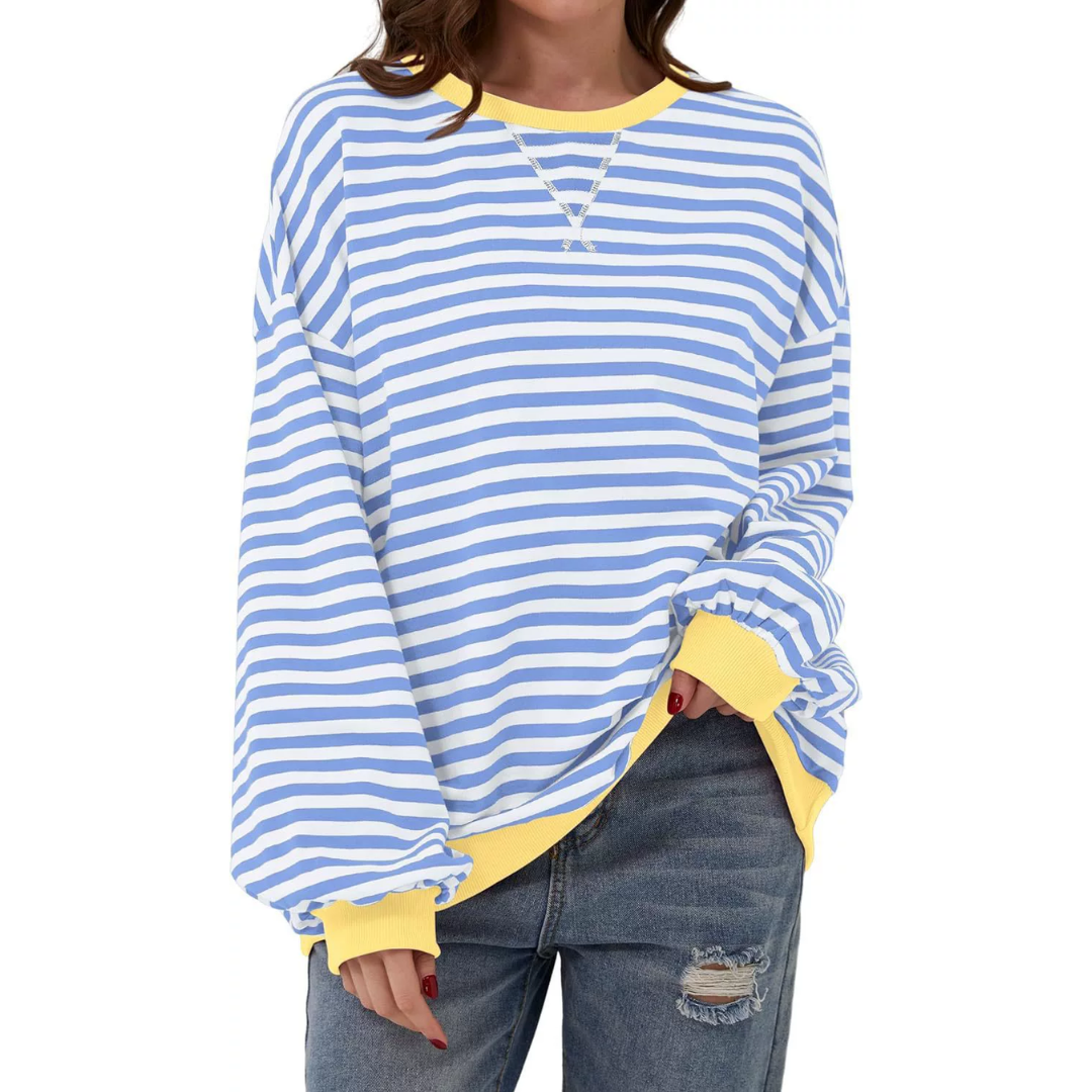 Zara | Relaxed Striped Lantern Sleeve Hoodie