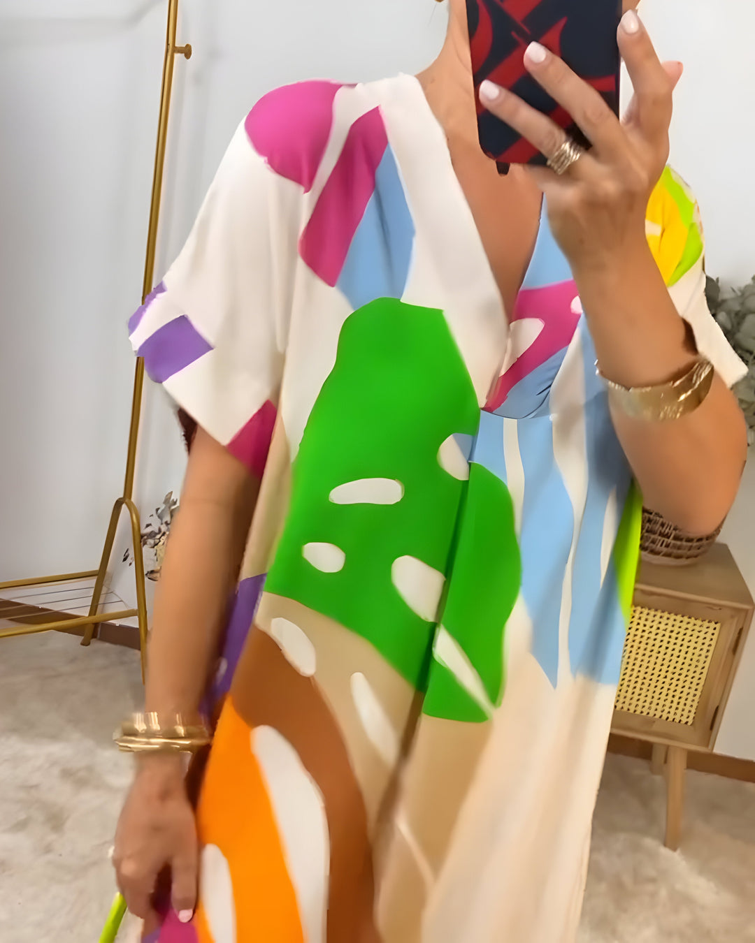 Rianna - Jurk met Abstracte Print